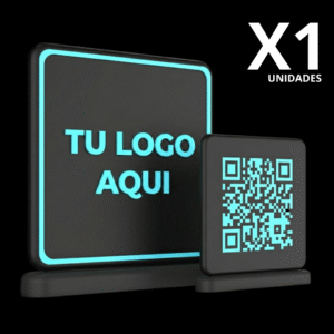 1 u. TÓTEM CARTEL MENÚ CON CÓDIGO QR DINÁMICO LOGO PERSONALIZADO 3D