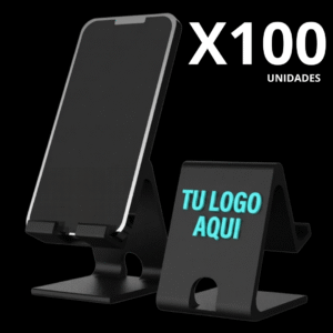 100 U. SOPORTE STAND CELULAR LOGO PERSONALIZADO 3D